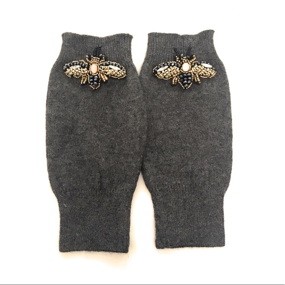 Cashmere Blend Cute Charcoal Grey Bug Mittens - Great Gift 💝 - NEW - Picture 3 of 5